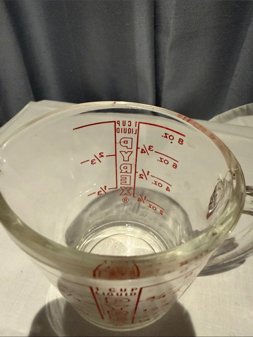 Vintage 1950s-60s Pyrex 1 Cup Measuring Cup 508 Closed D Handle Made in USA!